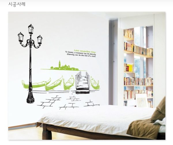 TGWST-12 BIG Wall Graphic Sticker ลายริมท่าน้ำ ขนาด กว้าง 1.45 เมตร x สูง 1.40 เมตร